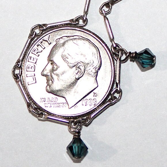 Sterling Silver Glass & Crystal Bead Necklace - Picture 6 of 8